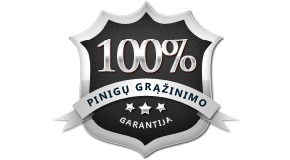 100% pinigų grąžinimo garantija